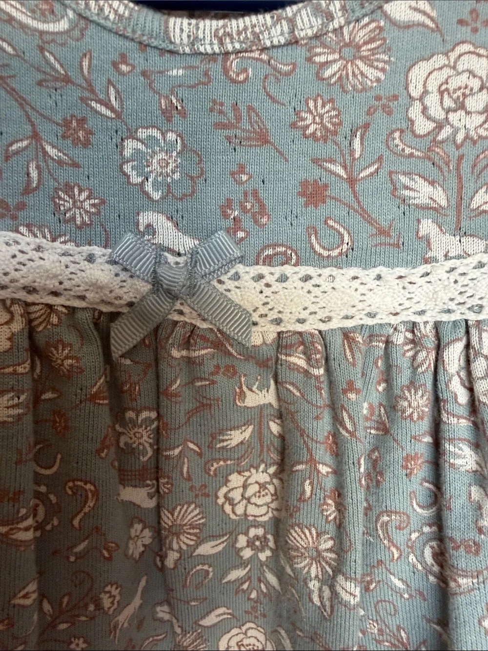 Modest Moments Girls' Floral Lace-Trim Sage Dress